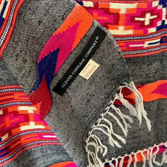 Clever Carriage Company Navaho print scarf 💯wool based artisan hand made wrap - Picture 6 of 14